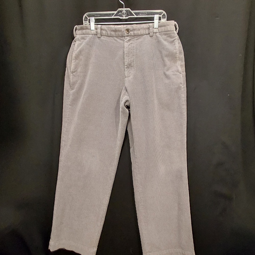 Brooks Brothers Hudson Grey Corduroy Pants Mens 36x30 Straight Leg Cotton